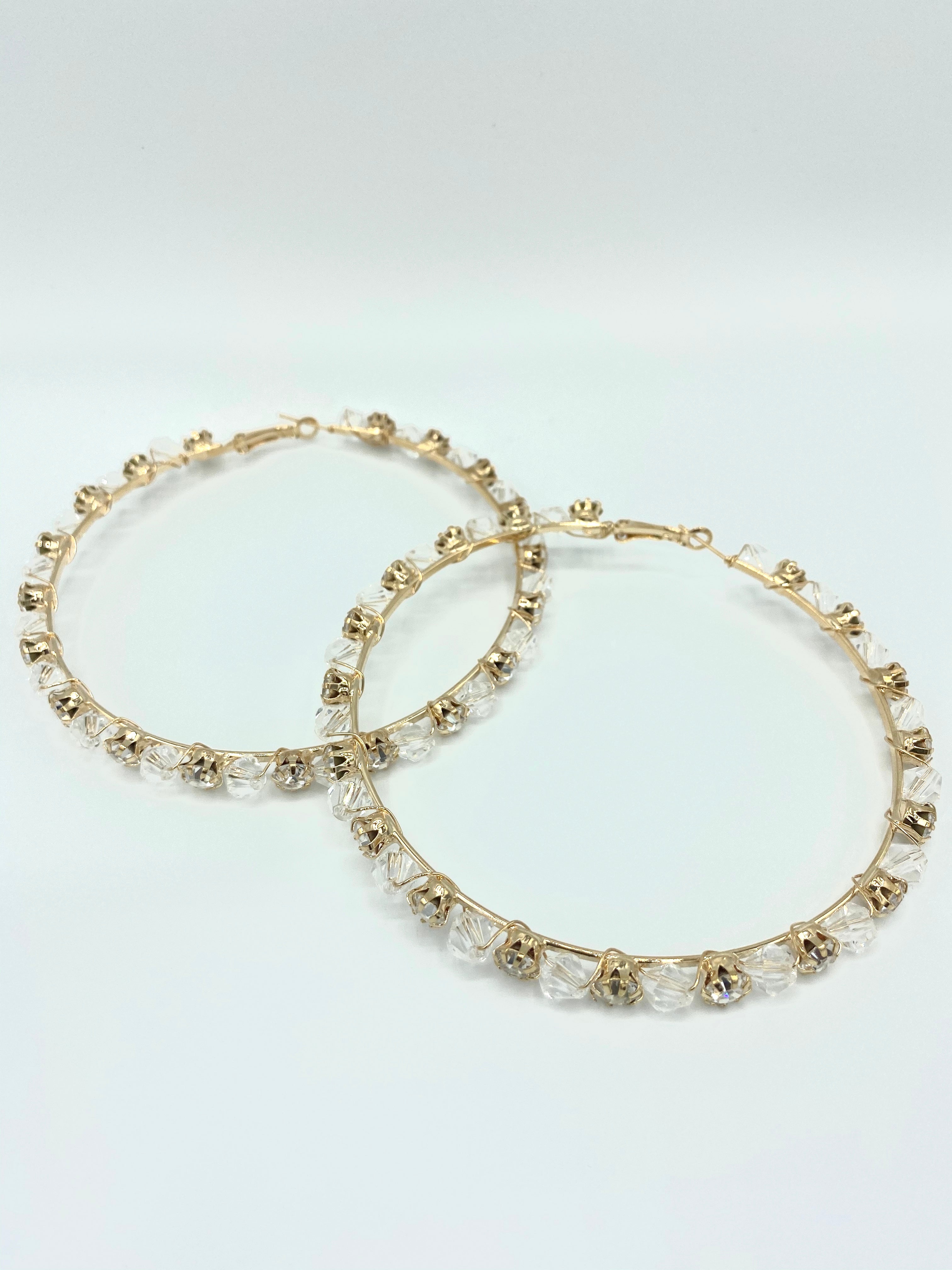 XL Stone Hoop Earrings