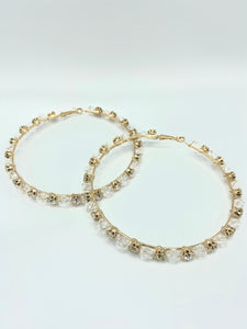 XL Stone Hoop Earrings